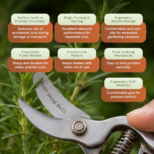 Garden Pruning Kit with Bypass Pruner & Precision Snips