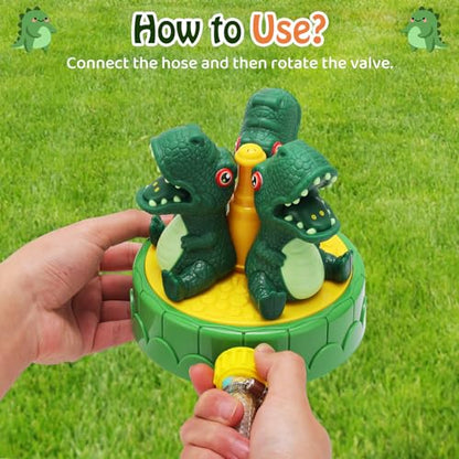 HeySplash Water Sprinkler Toy, Outdoor Yard Play Hose Fit Over 3 Years - color: B-dinosaur