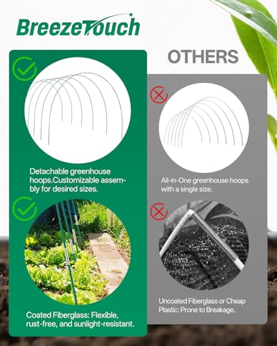 25 PCS Rust-Free Garden Hoops for Raised Beds With Garden Netting Clips - size: 25PCS
