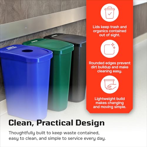 City Box 7 Gallon Paper Recycling Bin w/ Lid for Office Papers, Newspapers - color: Paper, size: 7 Gallon