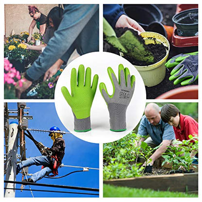 6 Pairs Eco Latex Palm Coated Garden Work Gloves by WORKPRO - size: Large