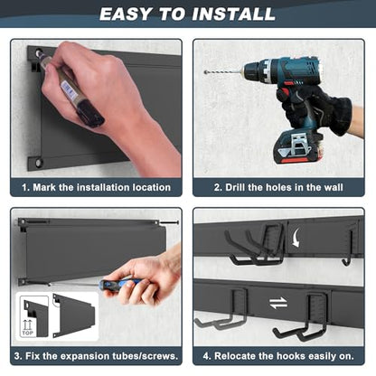 Ultrawall Wall Mounted Garage Tool Organizer, Garden Tool Organization