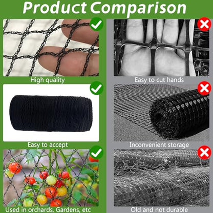Heavy Duty Bird Netting - 0.6" Mesh UV Resistant 7.5FT x 65FT - size: 7.5ft*65ft-0.6in Mesh