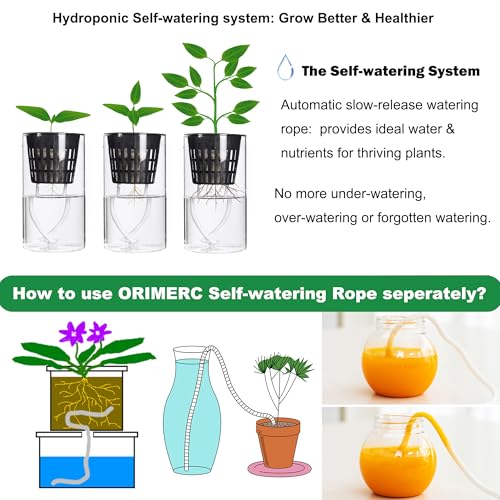 ORIMERC 10 Pack 3 inch Hydroponic Net Pots with Self Watering Wick, Clay Pebbles, Plant Labels Mesh Baskets for Indoor Garden, Aquaponics, Orchids, Herbs, Vegetable, Seed Starting, Mason Jar Insert - size: 3 inch-10 Pack