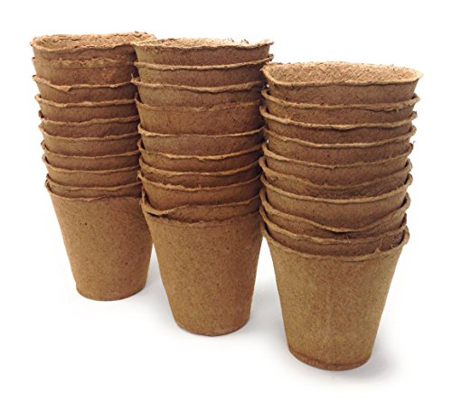 Plant Starter Peat Pots - 30 Pack of 4 Inch Pots for Your Garden, Greenhouse or Nursery - Ideal for Organic Seed Planting & Gardening