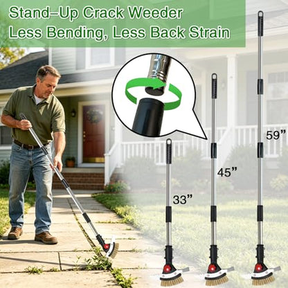 3 in 1 Crack Weeder Tool Long Handle