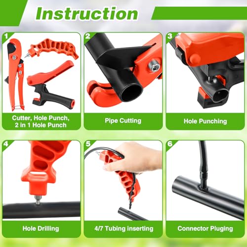 Drip Irrigation Tubing Cutter Hole Punch Tool for PE Pipe 16 20mm, Orange - color: Orange