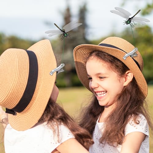 NiHome 12 Pack 3D Dragonfly Clips, Fake Garden Decor, Waterproof PVC, Black - color: Black