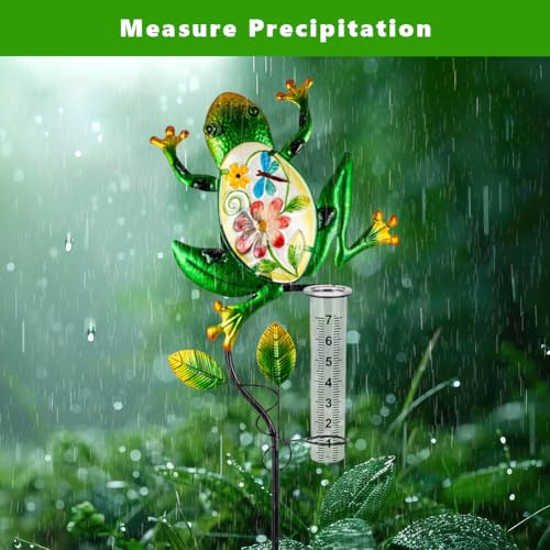 Solar Rain Gauge Outdoor, Frog Rain Gauge
