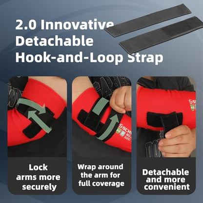 Schwer 18in AIR-SKIN A6 Cut Resistant Arm Sleeves for Gardening, S906 - color: Red, size: 18 In-1 Pair