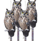 4Pack Reflective Fake Owls Hanging Decoration Garden Owls Scarer Devices with Reflective Tape to Keep Pigeon from Windows Tree - color: Amazed Eagle 4pcs