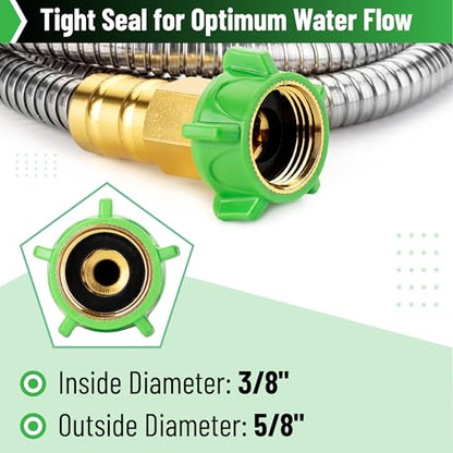 UNCO- Stainless Steel Metal Hose, 4 Feet, No Kink, Short Garden Hose Metal - color: Silver, size: 4 ft