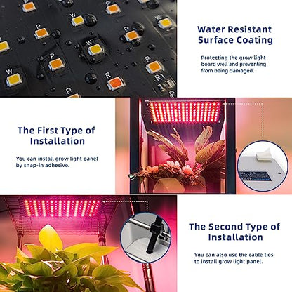 Barrina Grow Lights Panel for Indoor Plants, 4 x 10W Ultra-Thin Plant Light - size: 4 Pack