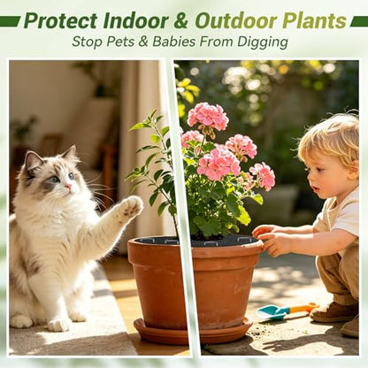 15.7" x 236" Cuttable Plant Pot Grid Set, Cat Plant Blocker Set - color: BLACK-15.7" x 236"