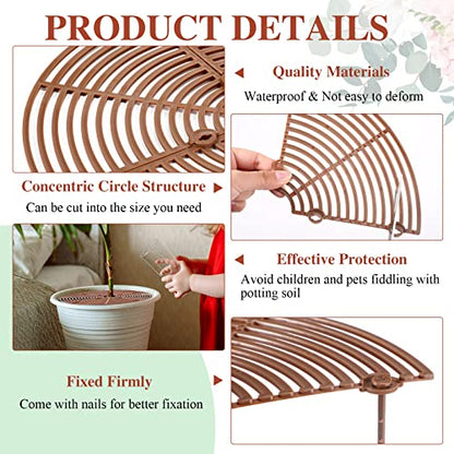 Sawysine 3 Pcs Plant Pot Grid Cover from Animals, Coffee, 11.8 in - color: Coffee, size: 11.8 In