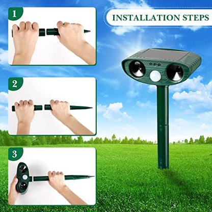 4 Pack Cat Repellent Outdoor Ultrasonic Animal Repeller, Green