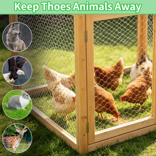 Chicken Wire 15.7 in x 590.5 in Poultry Wire Netting Hexagonal Galvanized Mesh Garden Fence Barrier for Pet Rabbit Chicken Fencing with 100 Pcs Cable Zip Ties - color: Silver, size: 15.7"x590.5"+100Ties