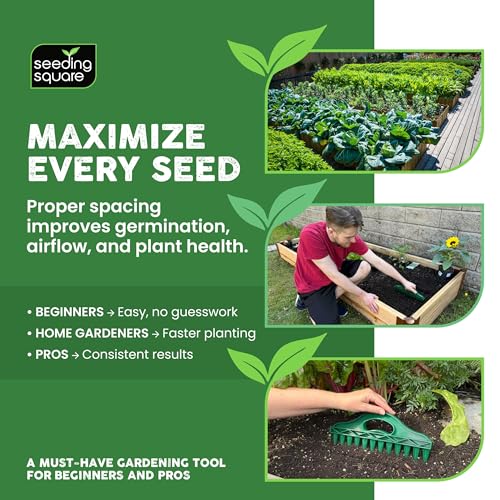Row Seeder Tool for Precise Seed and Seedling Spacing in Trays and Gardens.