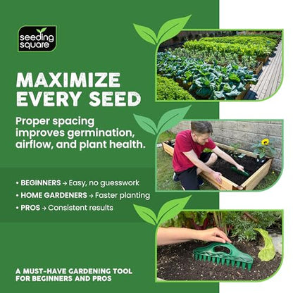 Row Seeder Tool for Precise Seed and Seedling Spacing in Trays and Gardens.