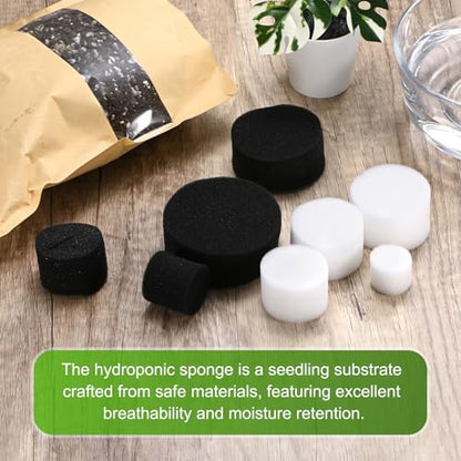 M METERXITY 50-Pack Hydroponics Sponges, 2.76 Inch Growing Media Cylindrical Sponges for Planting Gardening Tool/Grow Seedlings/Home Vegetable Flower, Soilless Cultivation Seedling [Black] - color: Black, size: 2.76 Inch