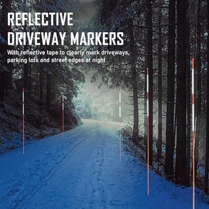 Autoparts 50Pack 48In Driveway Markers, 1/4-Inch Diameter Snow Stakes - size: 48" x 1/4"-50pcs
