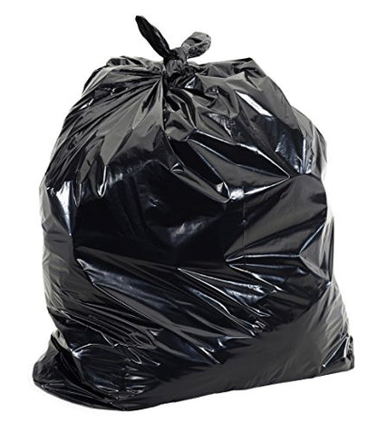 Aluf Plastics 60 Gal Black Coreless Roll Trash Bags, E-Z Tie (Pack of 100) - style: 55-60 Gal, 1.25 Mil Equiv, 100 Count