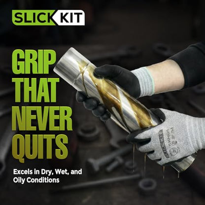 MicroFoam Nitrile Coated Work Gloves 6 Pairs, Superior Grip & Dexterity, Seamless Knit Liner, Breathable, Versatile - size: Small/7