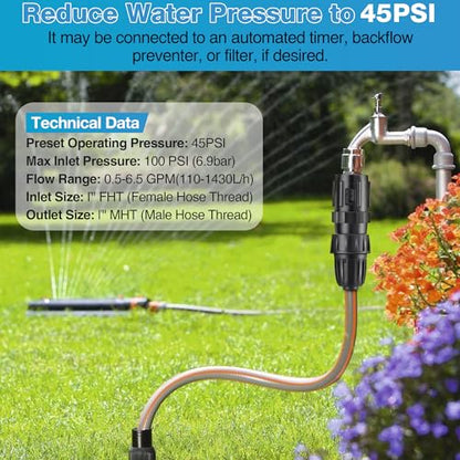 4 Pcs 45 PSI Drip Irrigation Pressure Regulator Adapter Kit - style: 45 PSI