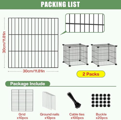 2 Pack 12x12'' Metal Mesh Plant Cages for Outdoor Plants, Keep Animal Out