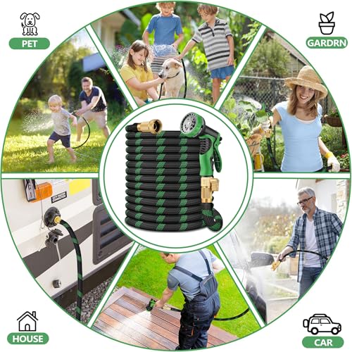 25 FT Non-Expanding Garden Hose, 2026 New Upgrated Non-Expandable Garden Water Hose - Ultra-Light & Flexible Burst-Resistant, Kink-Free Garden Hoses, All-Weather Use for Lawns, Gardens,Outdoor - size: 25ft