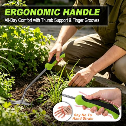 Hand Weeder Puller Tool,2 in1 Heavy Duty Stainless Steel Root Removal Tools - size: 2-PCS