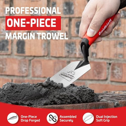 Goldblatt RED Margin Trowel, 5" x 2" Upgraded Ground Blade - style: 5" x 2"
