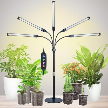 5Head Desk Grow Lights for Indoor Plant, Seed Starting, Bonsai - size: Desk 5Head 45W
