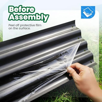 Quictent Galvanized Tall Raised Garden Bed 6x3x2 Ft - color: Dark Grey, size: 6x3x2 ft