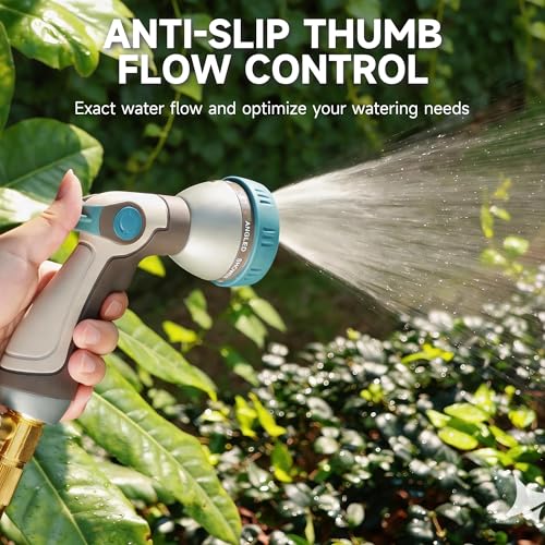 LAWN SOCIAL Metal Garden Hose Nozzle, High Pressure - color: Blue