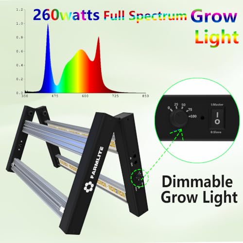 FARMLITE 260W LED Grow Lights for Indoor Plants Full Spectrum Growing Bar - size: 260watts