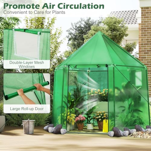 HAPPYGRILL Greenhouses for Outdoors, Portable Greenhouse with PE Cover