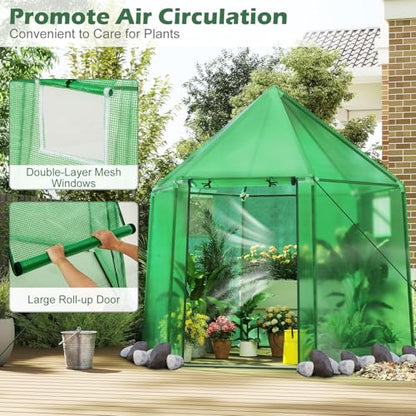 HAPPYGRILL Greenhouses for Outdoors, Portable Greenhouse with PE Cover