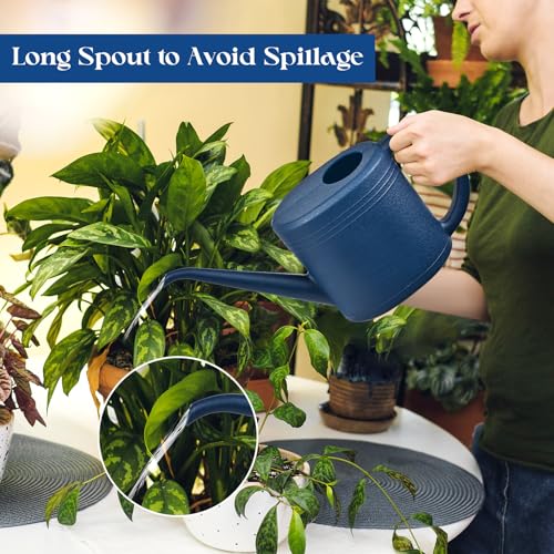 Watering Can - for Indoor and Outdoor Plant Garden - 1/4 Gallon - Navy Blue - color: Blue