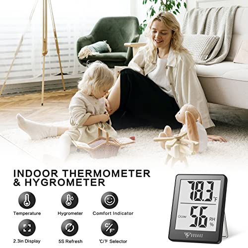 DOQAUS Digital Hygrometer Indoor Thermometer Humidity Meter, Grey - color: Grey