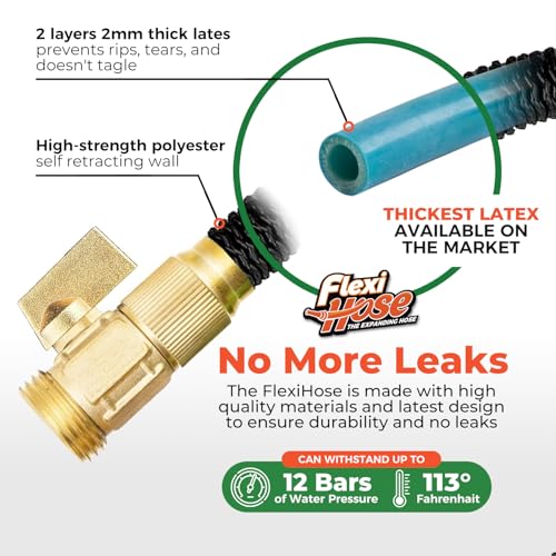 Flexi Hose Lightweight Expandable Garden Hose - Ultimate No-Kink - size: 75 ft