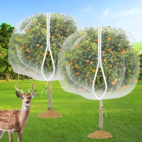 2PCS Large Fruit Tree Netting with Drawstring and Zipper, 8 x 8FT Blueberry Bush Netting Cover, Garden Bird Netting Plant Cover for Protect Plant Fruit Flower from Birds, Bugs, Cicadas, Insects - color: 2pcs-8x8ft