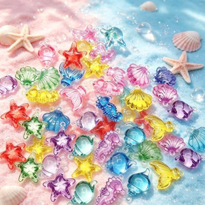 70 PCS Seashells Ocean Sensory Bin Filler, Mini Resin Animal Figures - style: Mini Seashells(70 Pieces)
