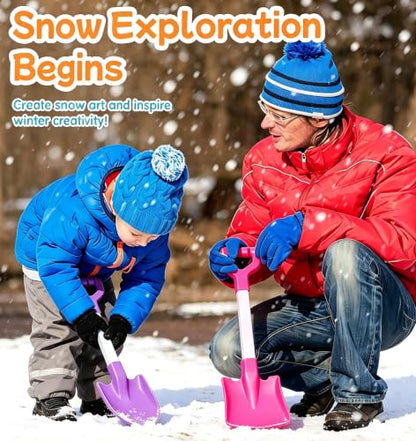 20 Inch Heavy Duty Plastic Beach Shovels for Kids Sand & Snow Digging - color: Pink-Purple