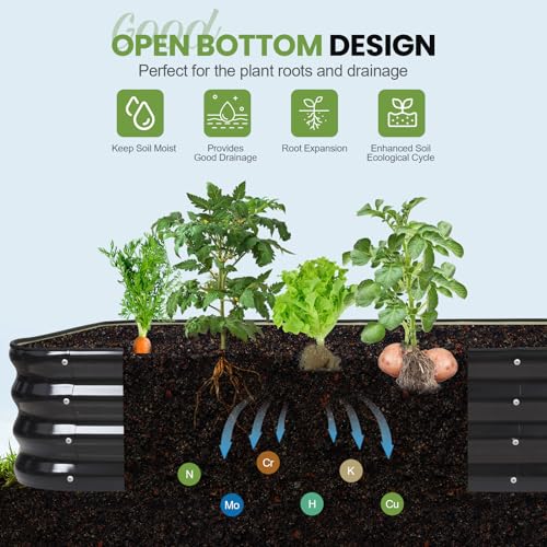 G GOOD GAIN Raised Garden Bed Outdoor, 4-in-1 Modular Metal Planter, Grey - color: Gray, size: 5x3x1ft(1pcs)