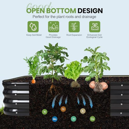 G GOOD GAIN Raised Garden Bed Outdoor, 4-in-1 Modular Metal Planter, Grey - color: Gray, size: 5x3x1ft(1pcs)