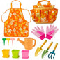 Kids Gardening Set for Girls Boys Ages 3-7,13PCS Garden Tool Kit with Apron,Tote Bag,Outdoor STEM Learning Toy,Garden Gifts for Kids