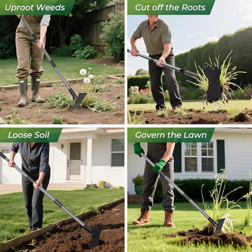 Walensee 2-in-1 Weed Puller Tool and Garden Hoe, Long Handle Weed Rake