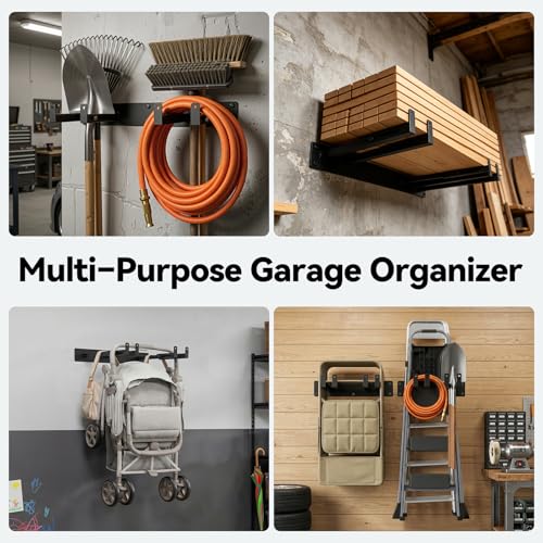Expandable Folding Chair Storage Racks Wall Mount, 11.4"–15.7" Adjustable