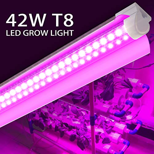 Grow Light for Plant, T8, 4FT, 336W, Full Spectrum, 8 Pack, Linkable - color: Pink, size: 4FT-8 Pack